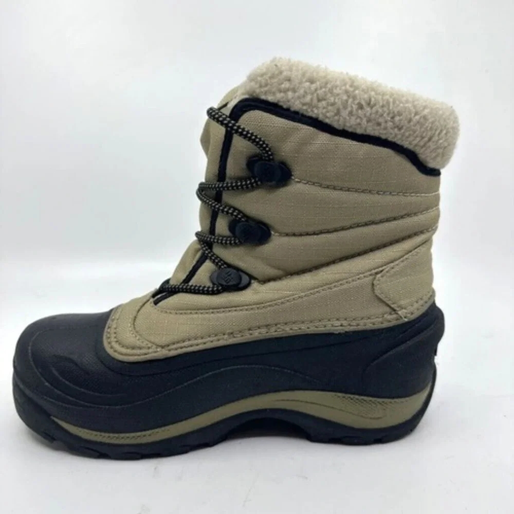 Columbia Cascadian Trinity‎ Snow Boots Women 6 Tan Black Good Waterproof Sherpa